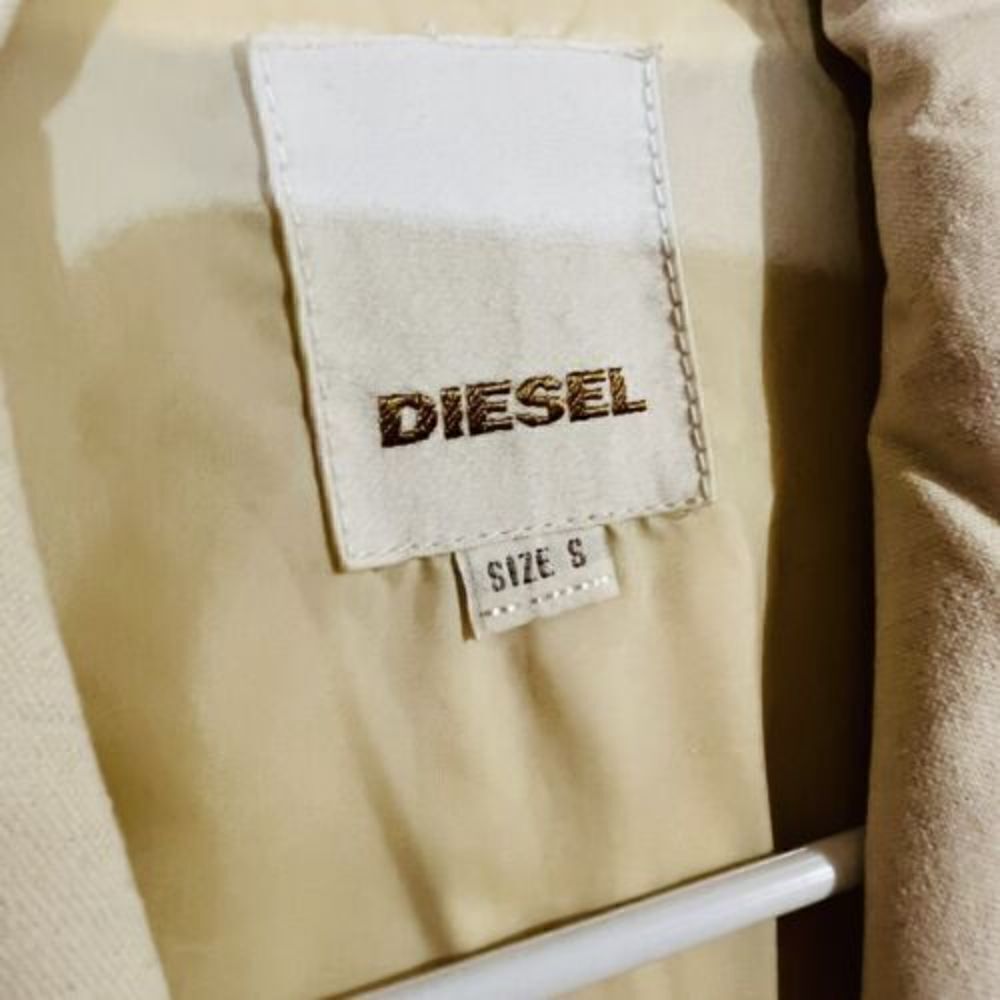 Vintage RARE Diesel Womens Beige Jacket Blazer 3/4 Sleeve Cotton Hemp Blend Y2K - Picture 3 of 13
